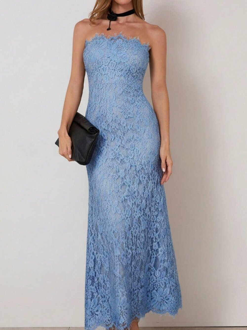 Baby Blue Elegant Lace Women's Mermaid Dress